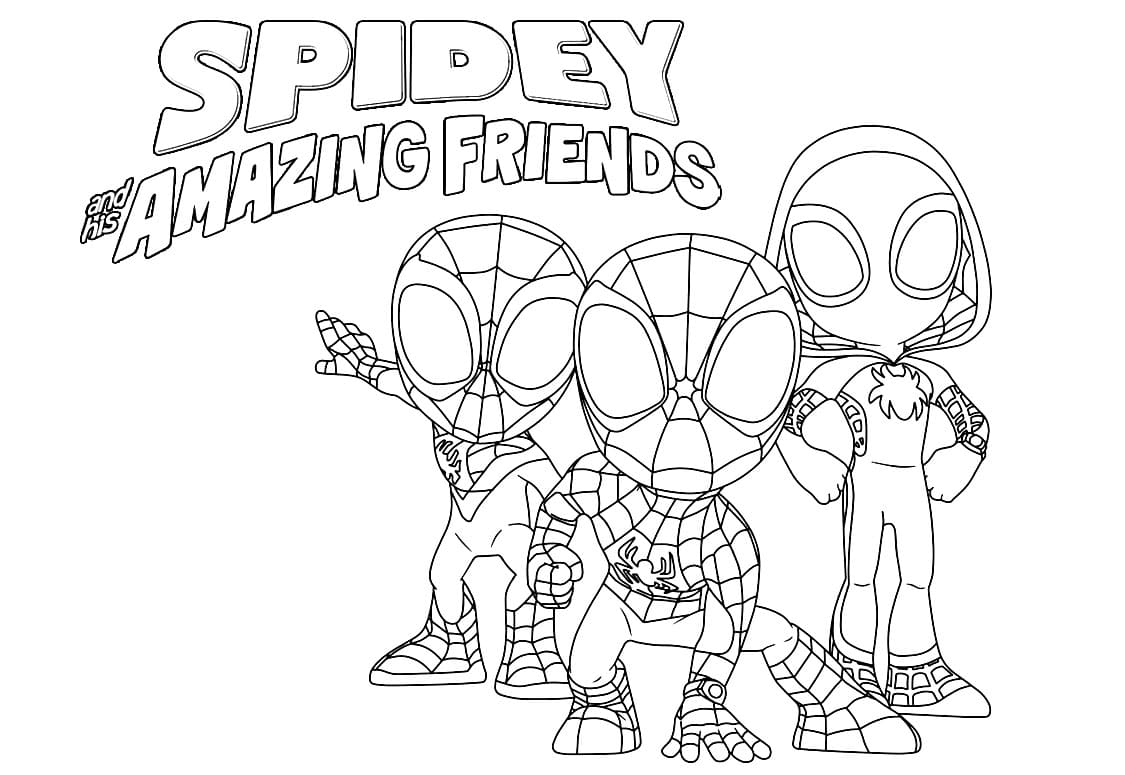 Spidey and His Amazing Friends Printable coloring page