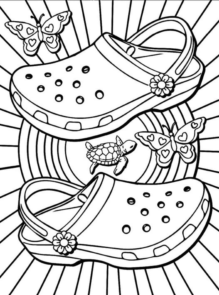 Summer Footwear Aesthetics coloring page