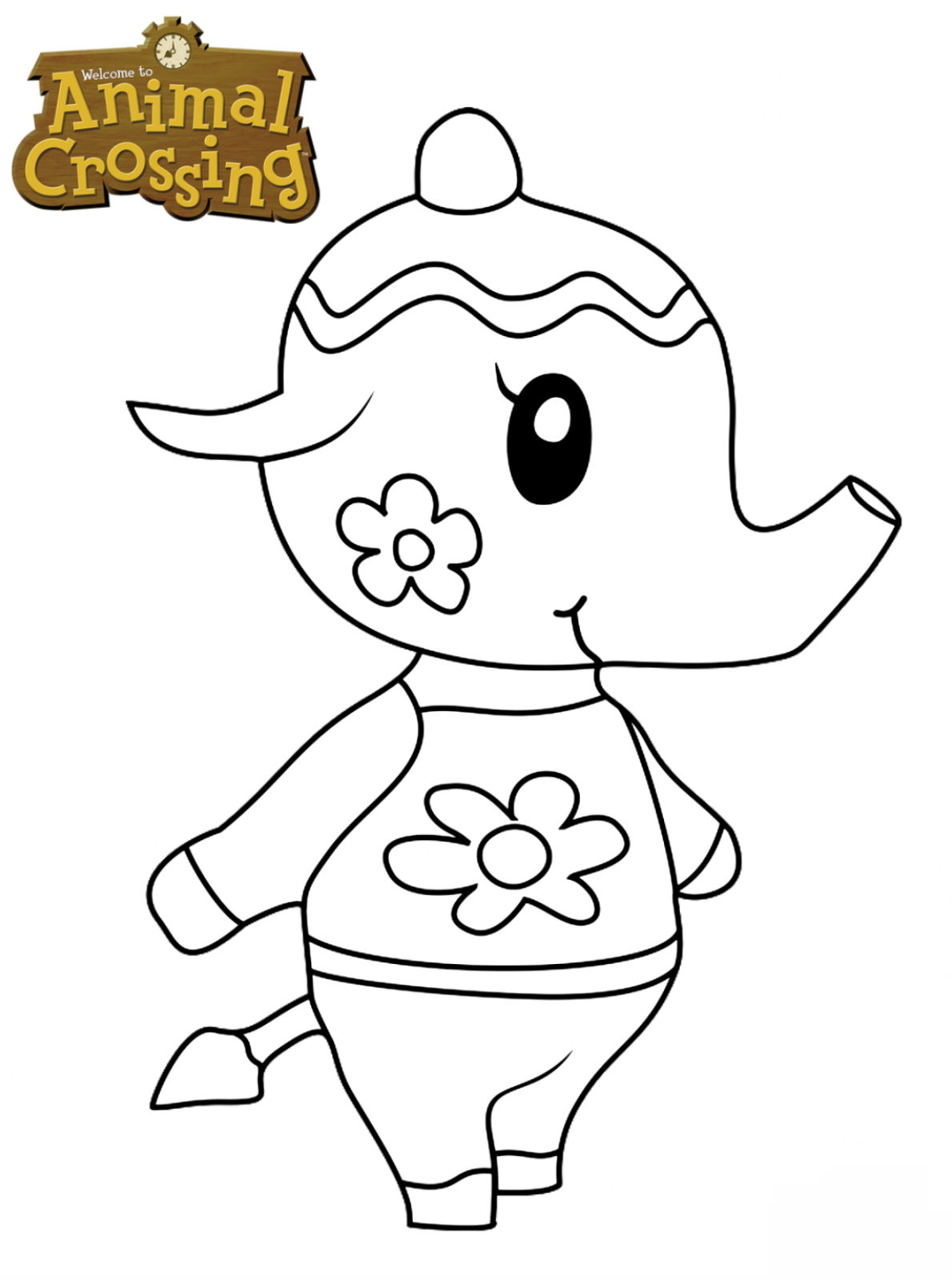 Tia Animal Crossing Coloring Pages