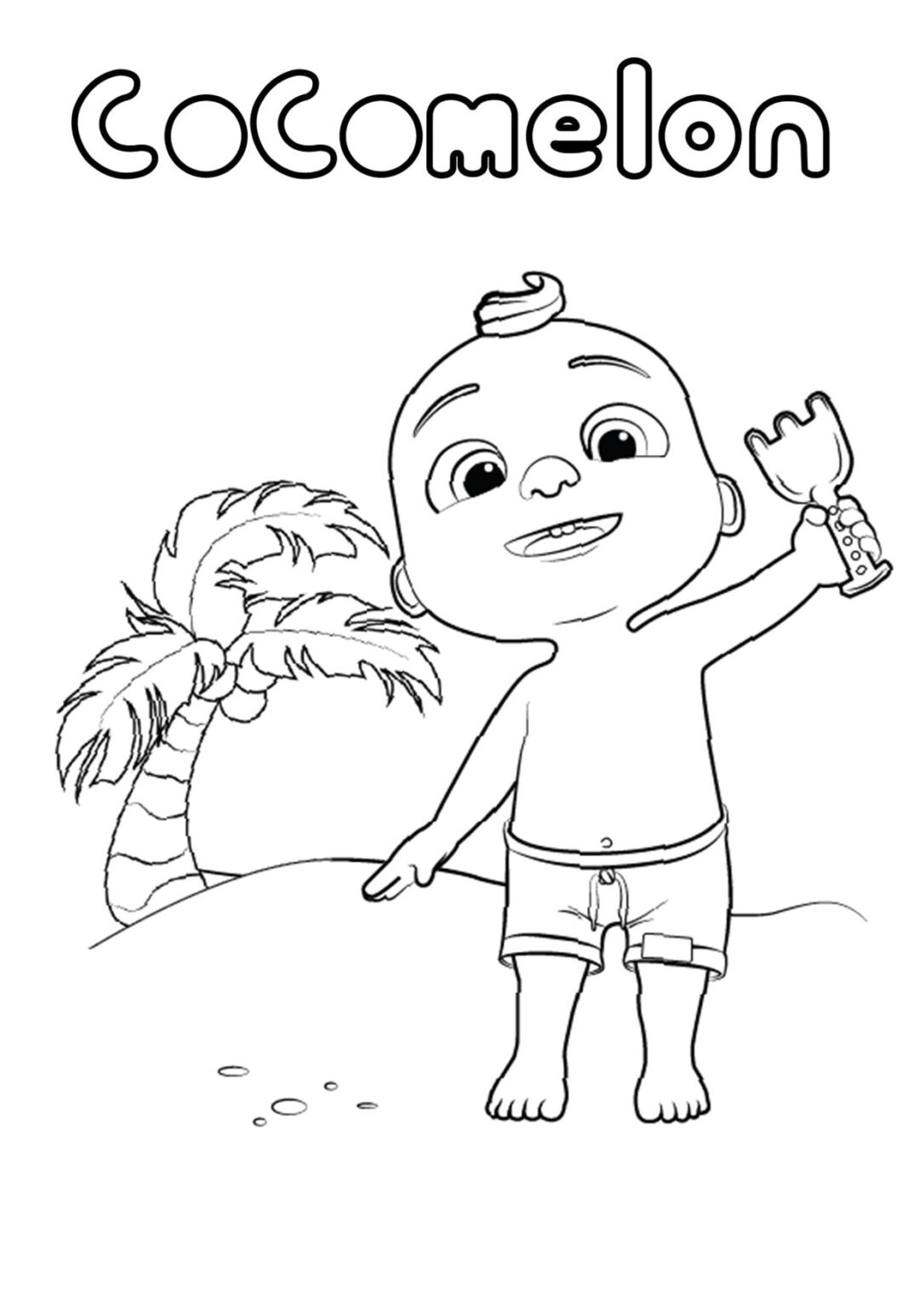 cocomelon jj on the beach coloring page