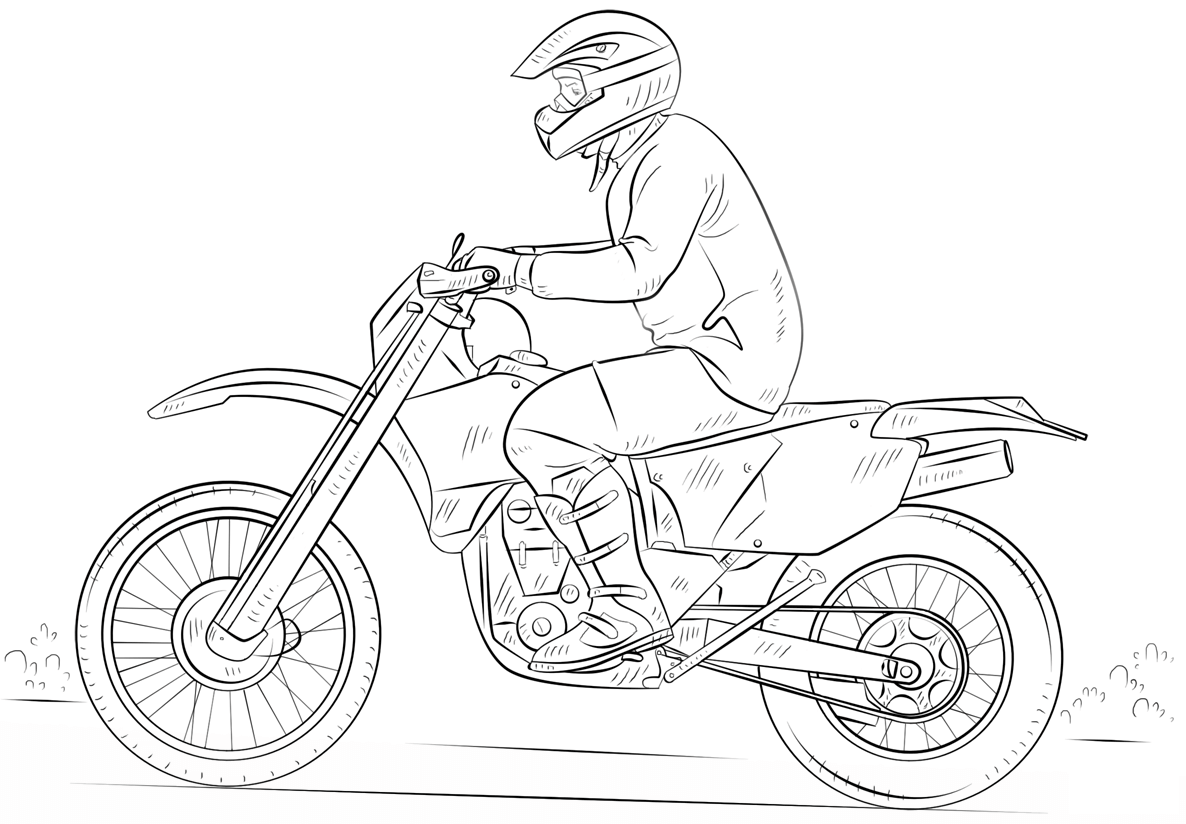 dirty bike coloring page