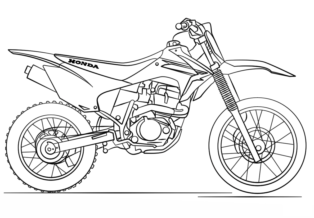 honda dirt bike coloring page