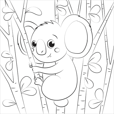 kawaii Koala Coloring Pages