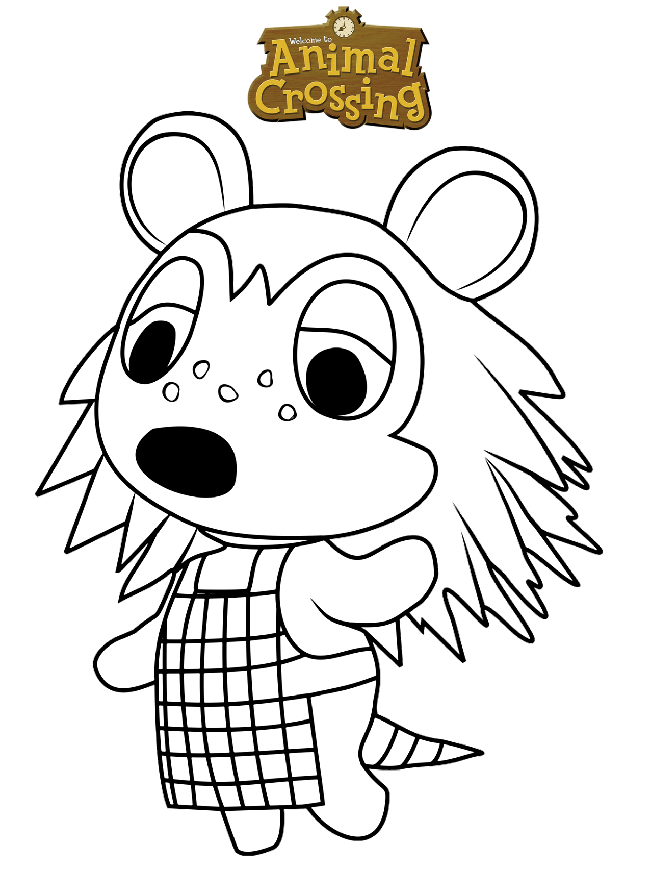 sable Animal Crossing Coloring Pages
