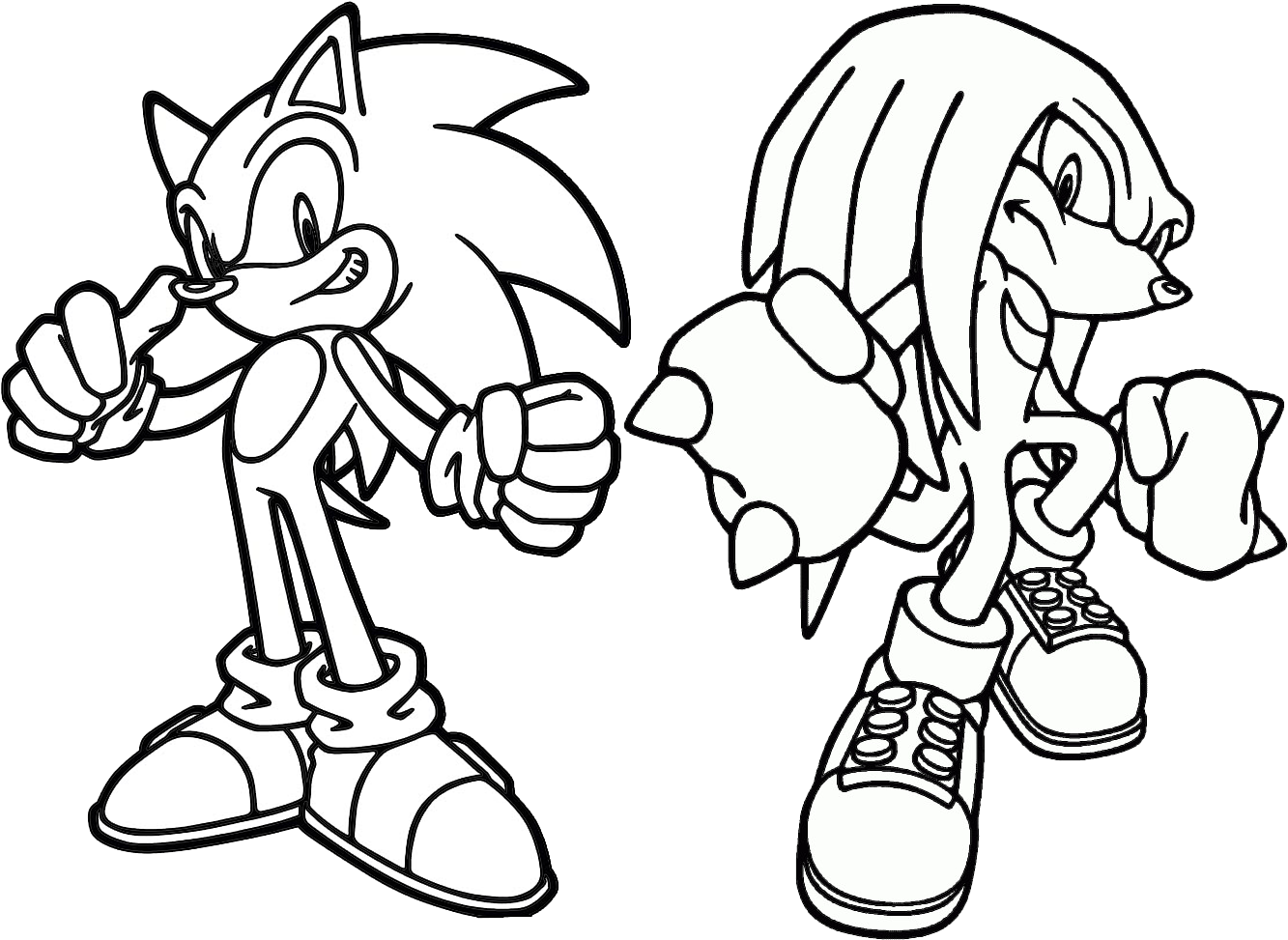 sonic and knuckles coloring pages