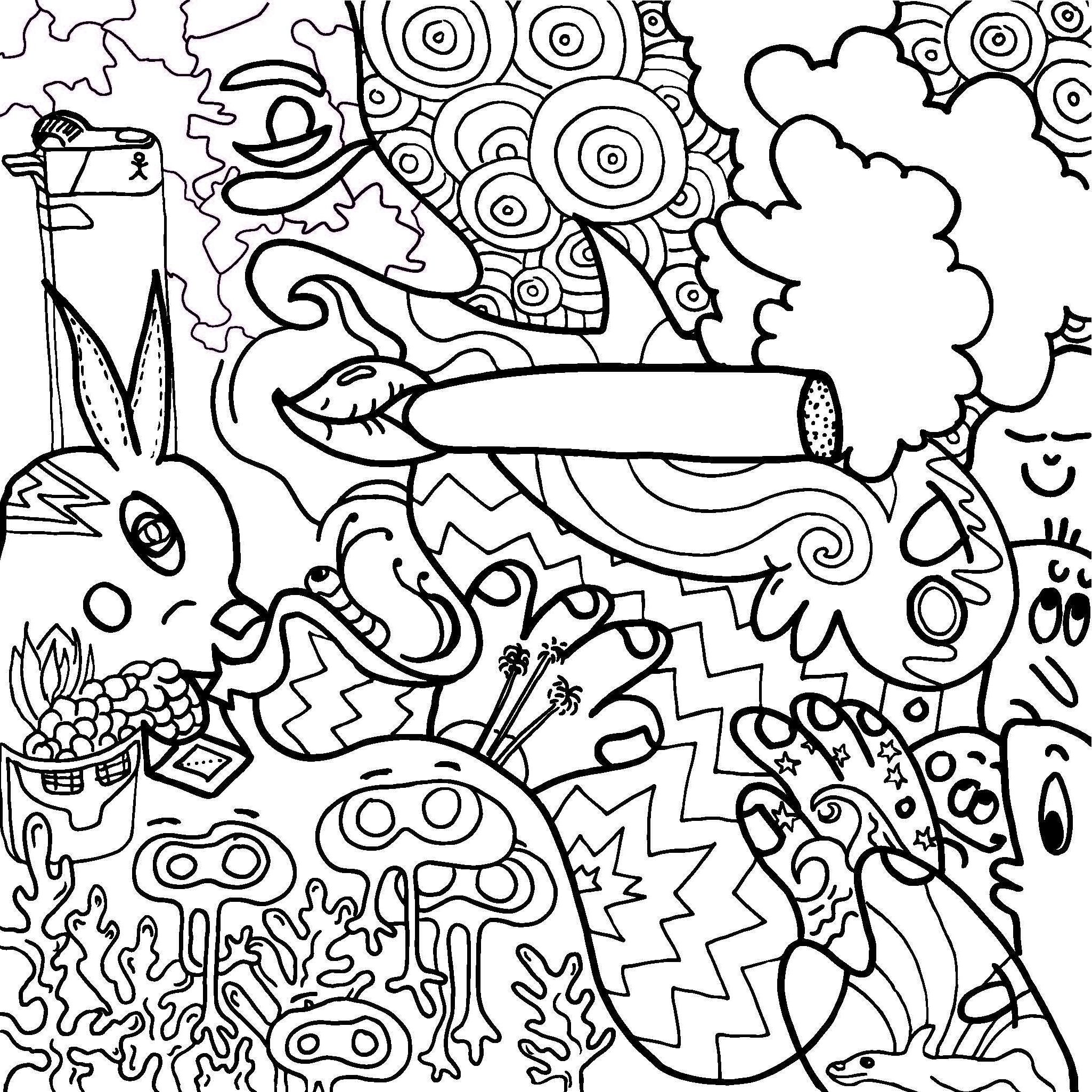 Aesthetic Trippy Coloring Pages Free