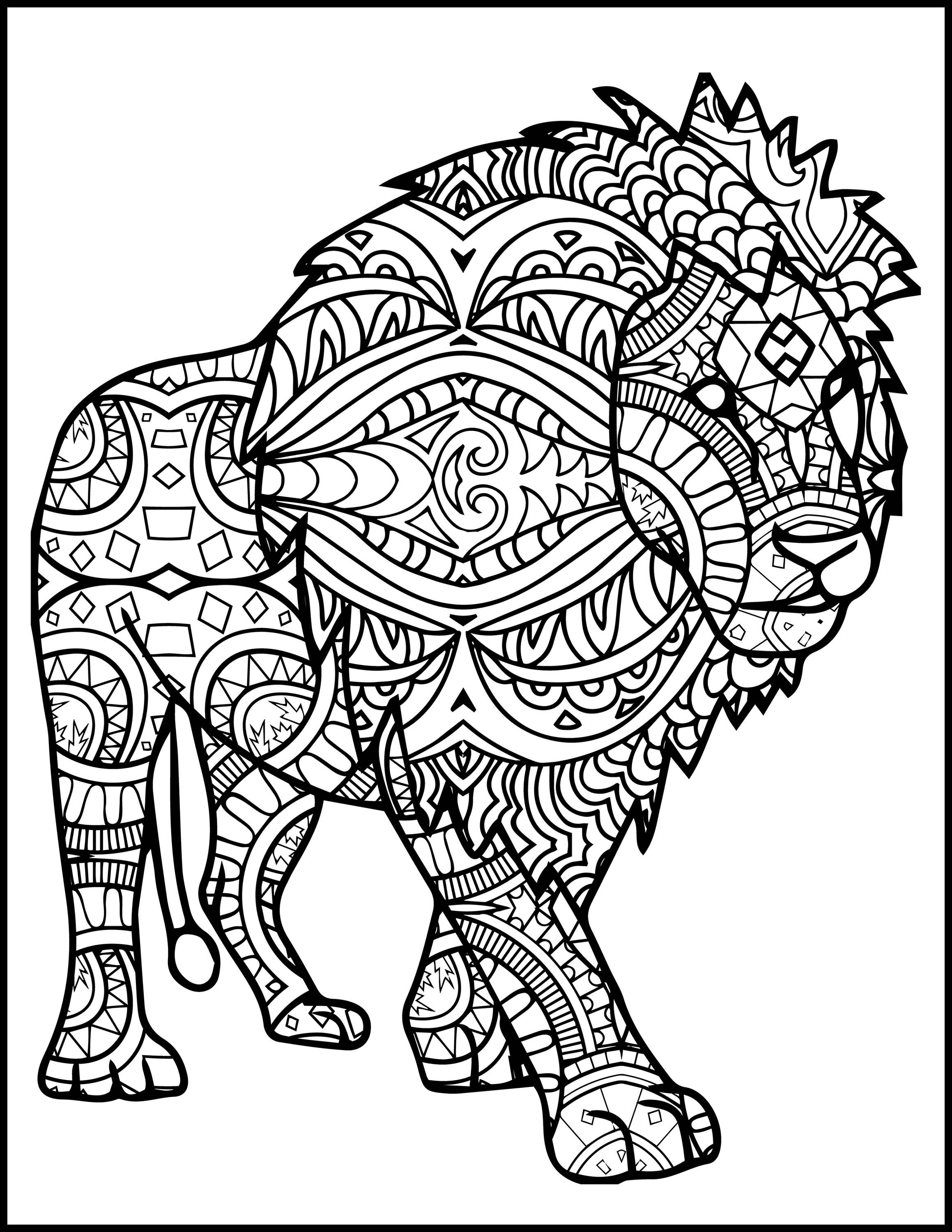 Animal Mandala Coloring Pages Lion