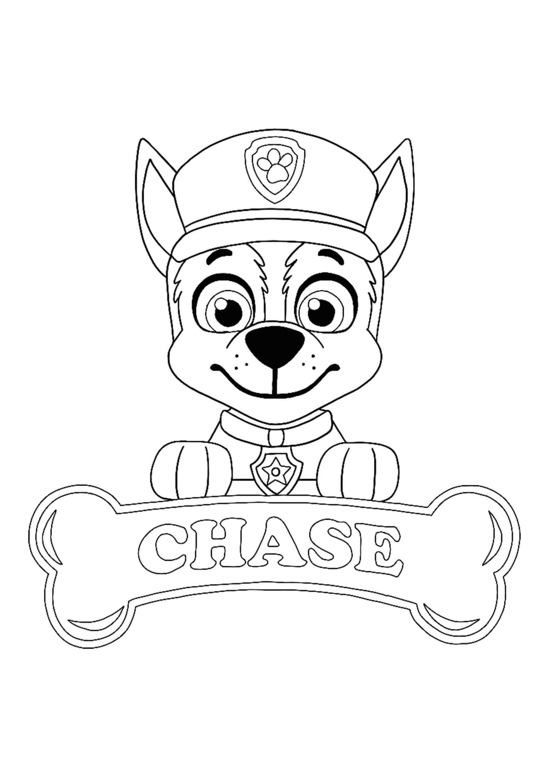 Chase Paw Patrol Coloring Pages Free Pdf - Coloringfolder.com