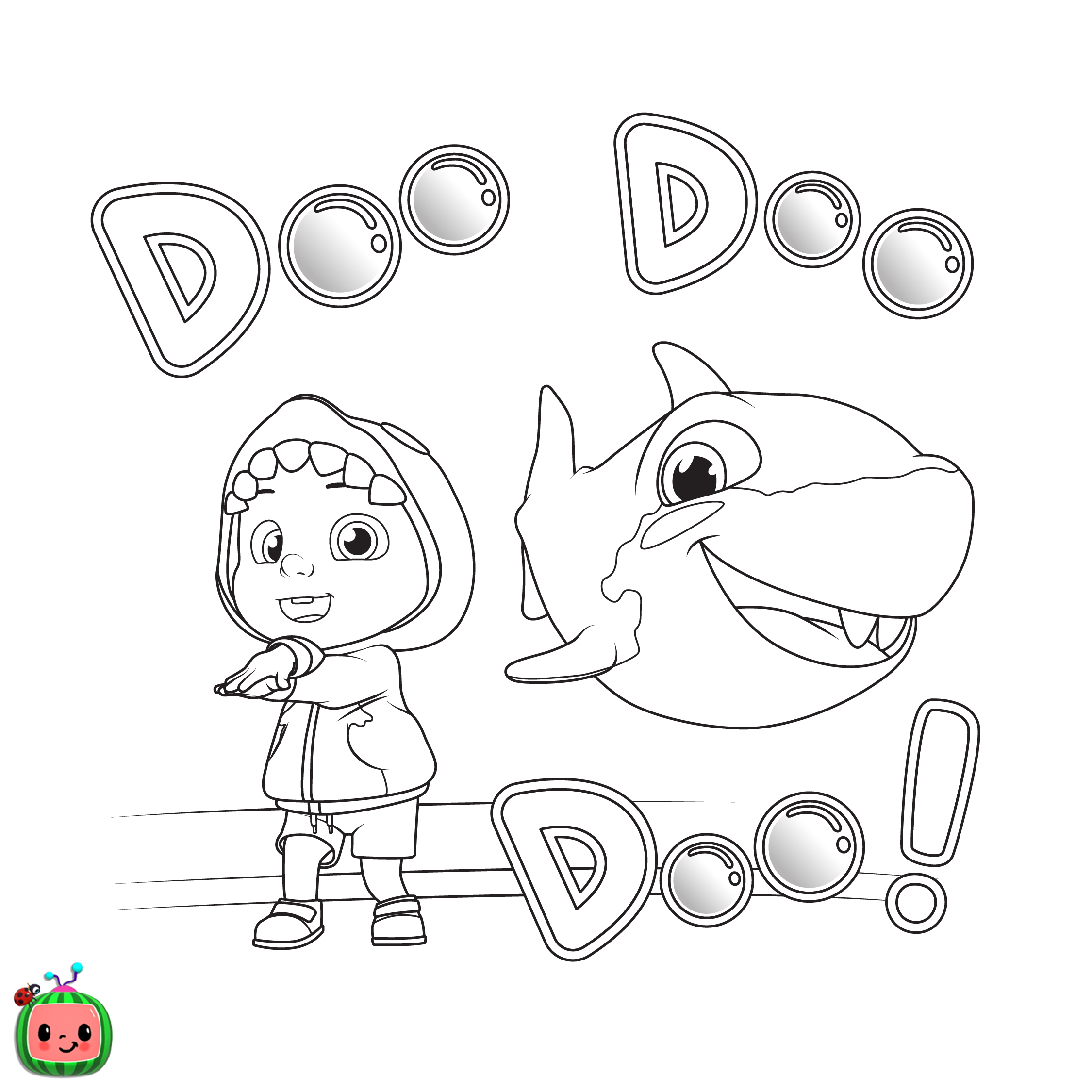 Cocomelon Baby Shark Coloring Pages