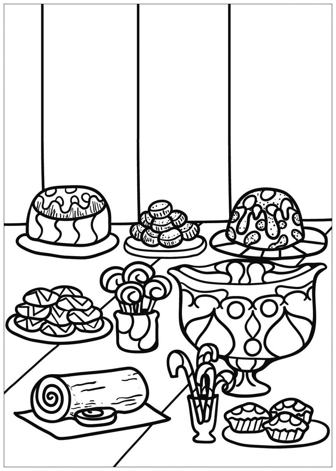 Desserts Coloring Page