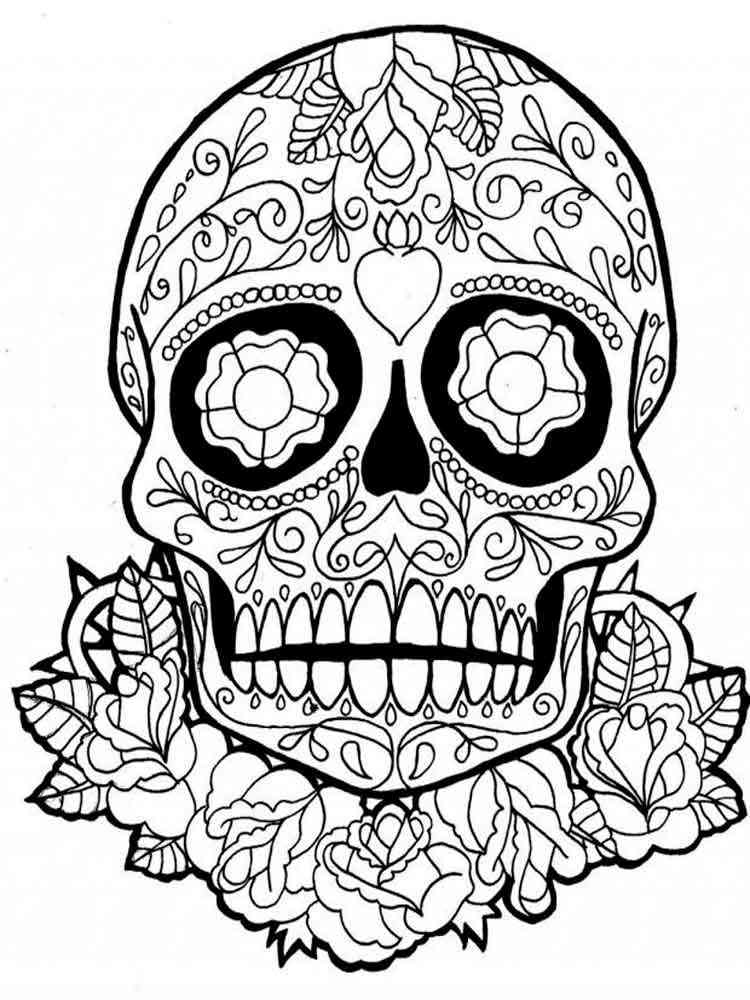 Dia De Los Muertos Coloring Pages For Adults