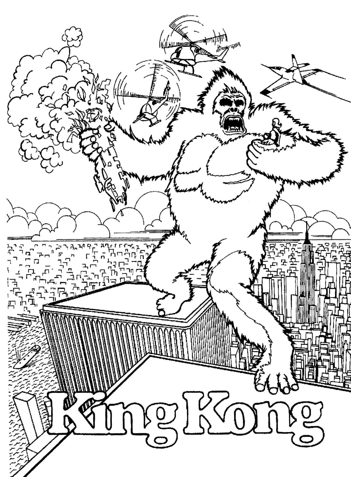 Free King Kong Coloring Pages