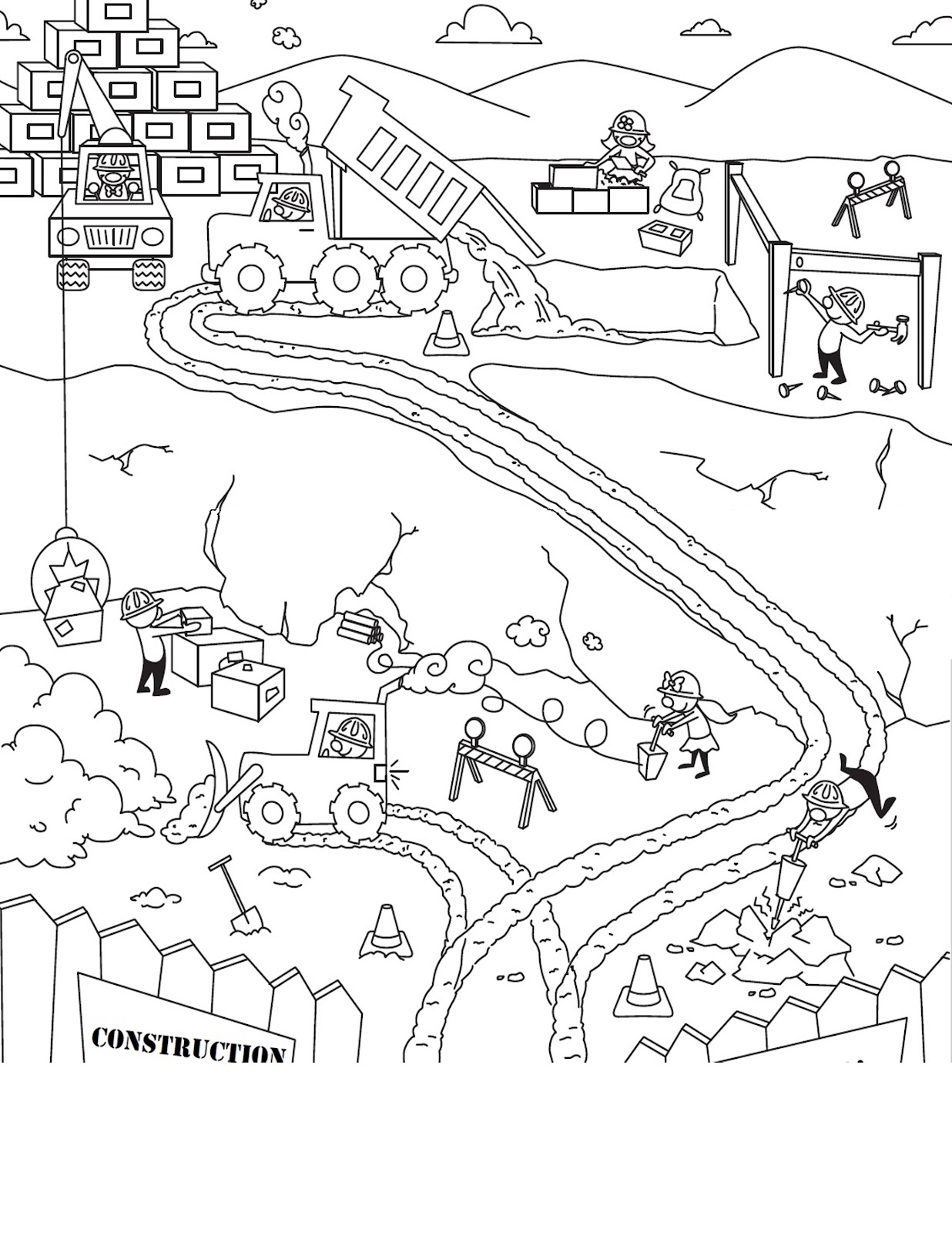 contruction coloring pages