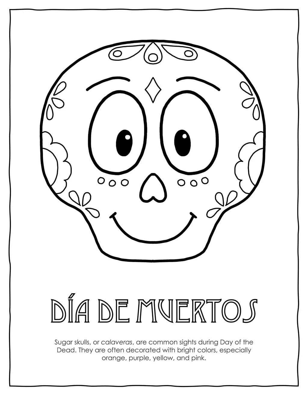 Free Printable Dia De Los Muertos Coloring Pages