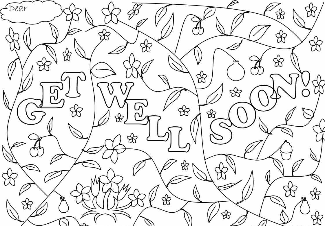 get well soon coloring pages