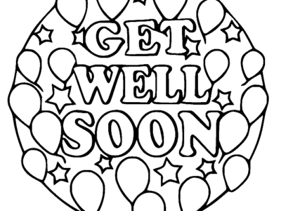 Get Well Soon with Balloons coloring pages