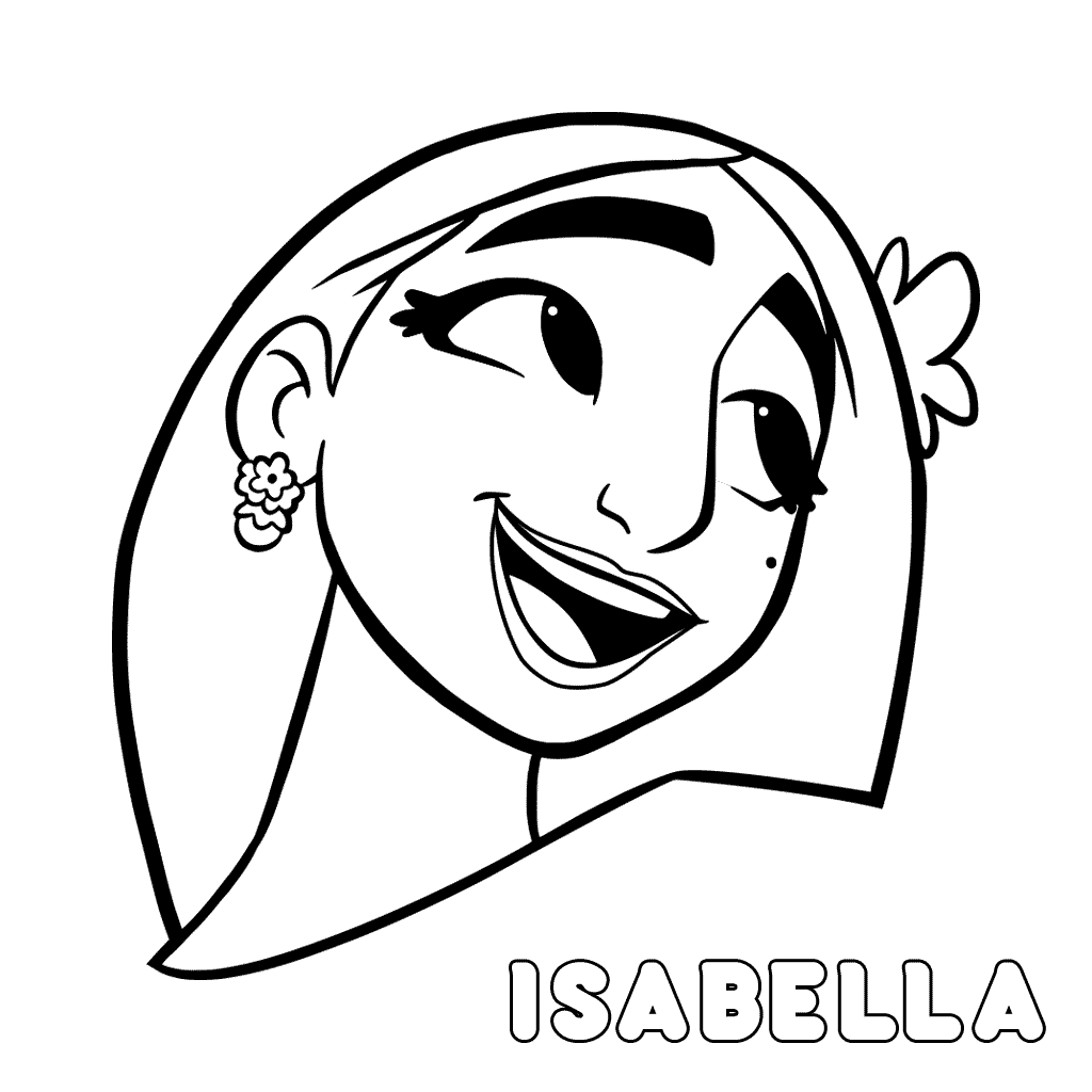 Isabela Face Encanto Coloring Pages