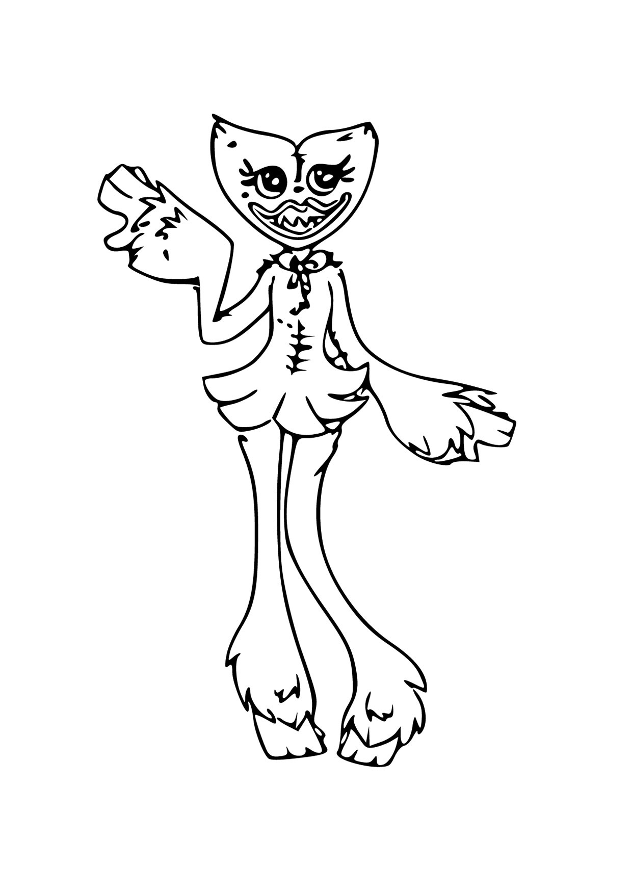 Kissy Missy waving coloring page