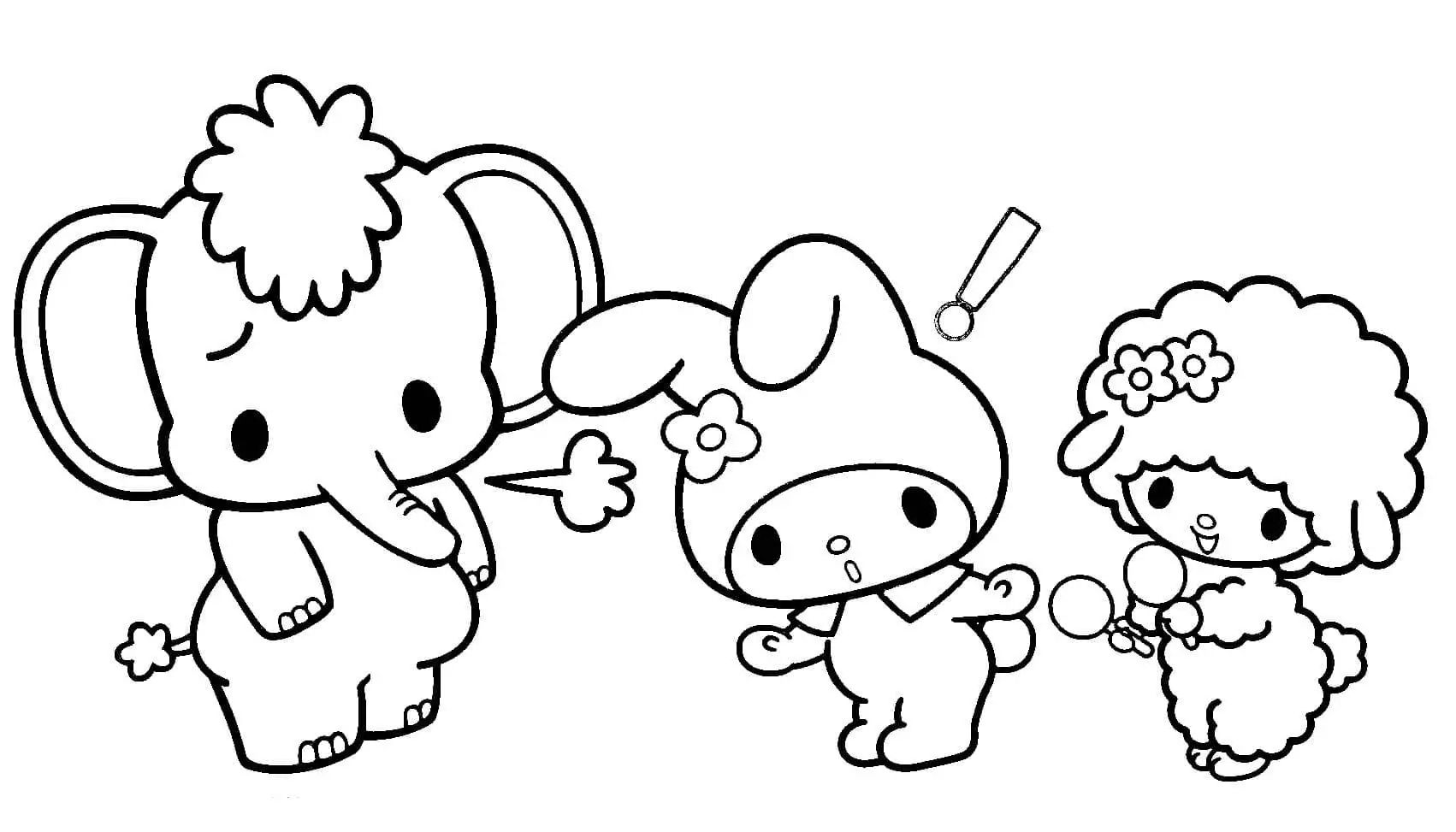 My Melody With Zou and My Sweet Piano coloring pages