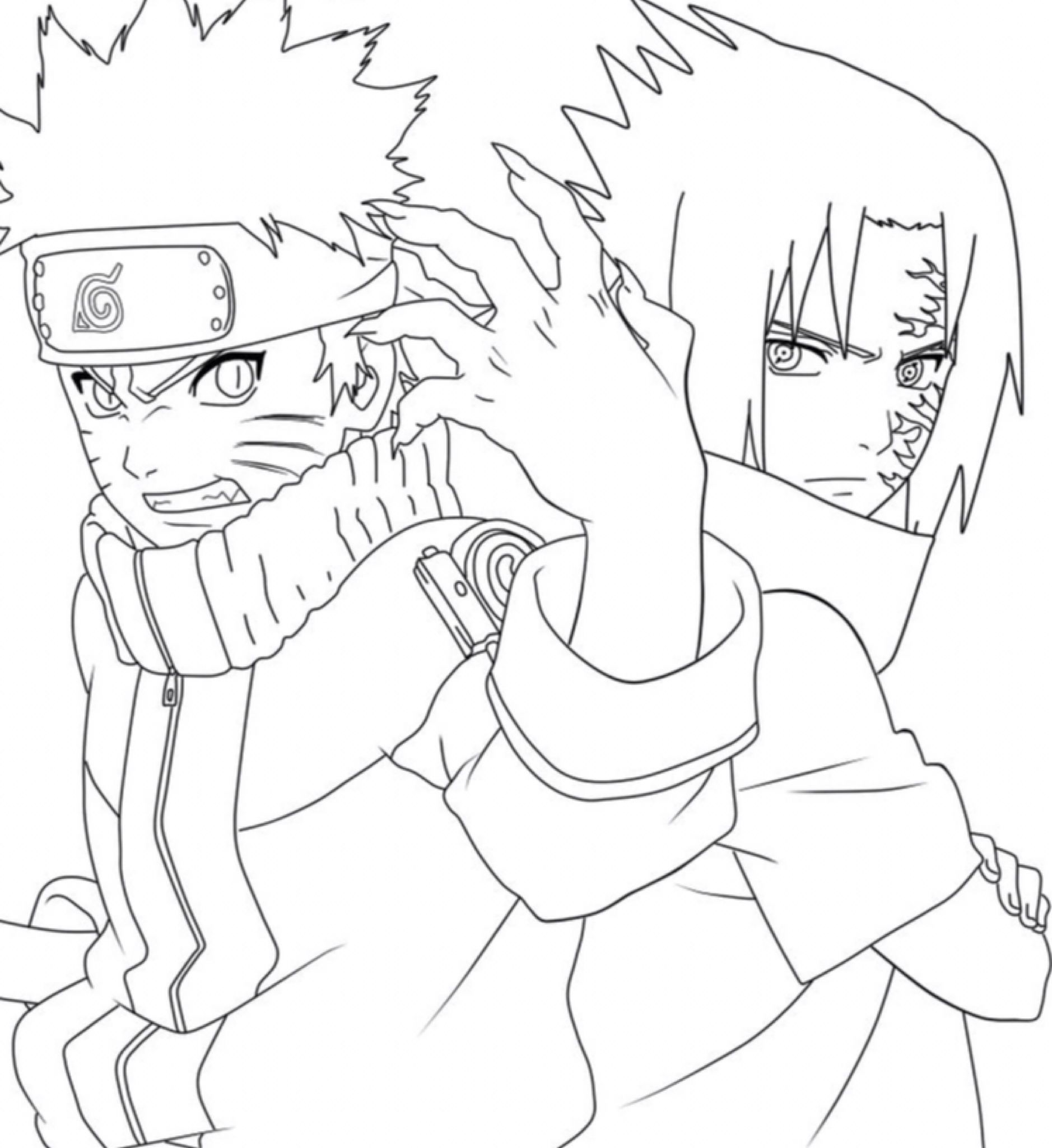 Naruto and Sasuke Coloring Pages