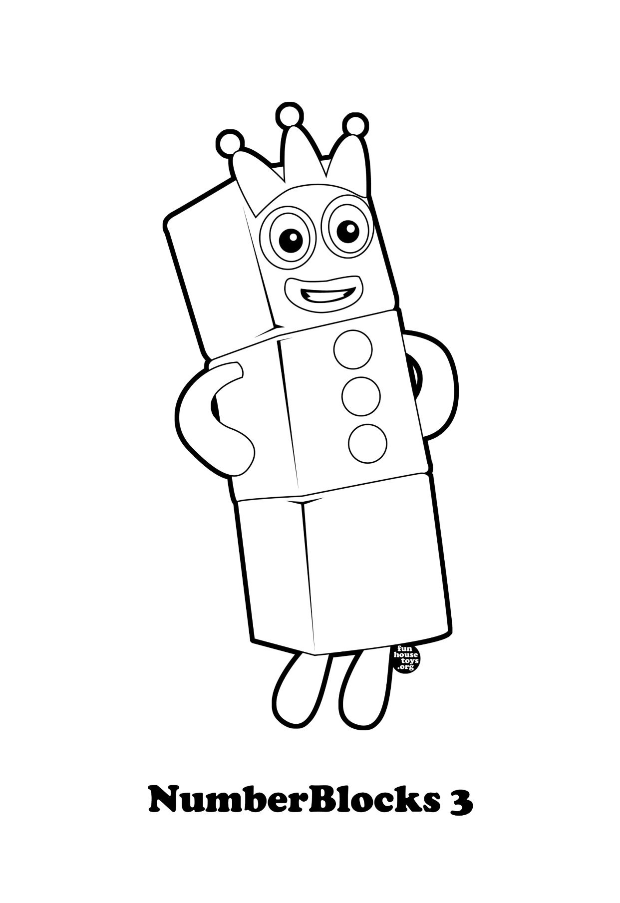 Numberblocks 3 Coloring Pages