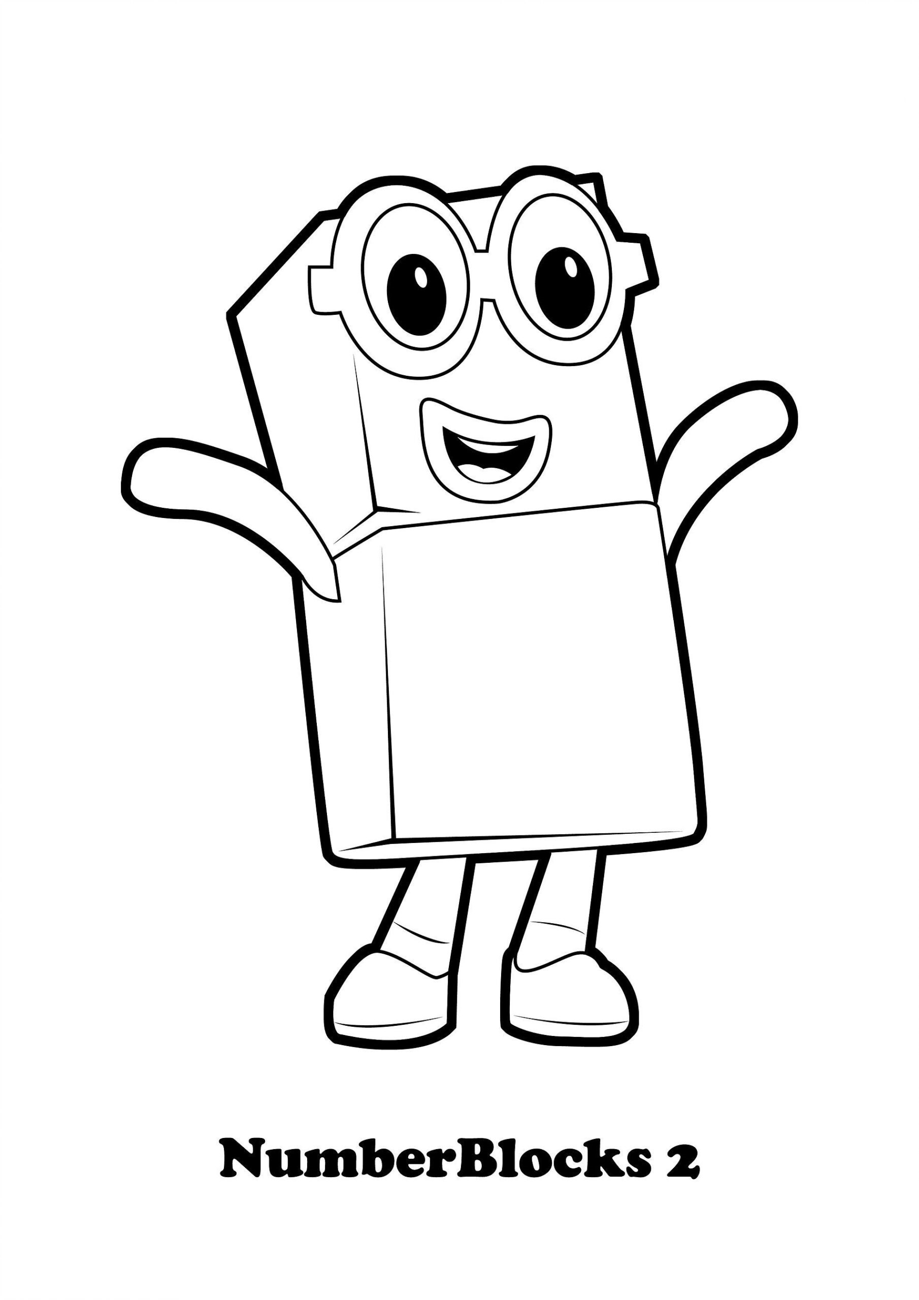Numberblocks Two Coloring Pages