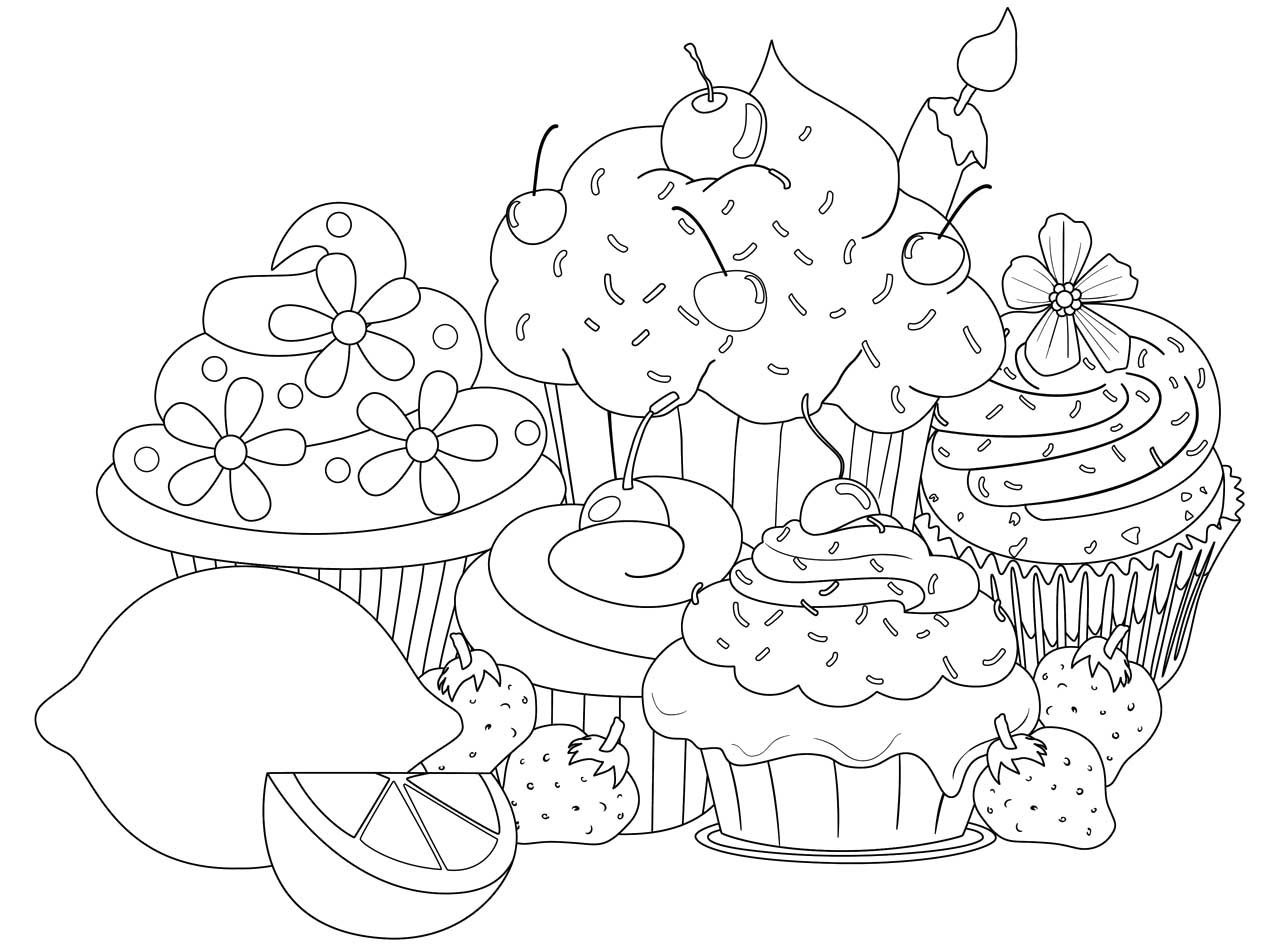 Printable Dessert Coloring Pages