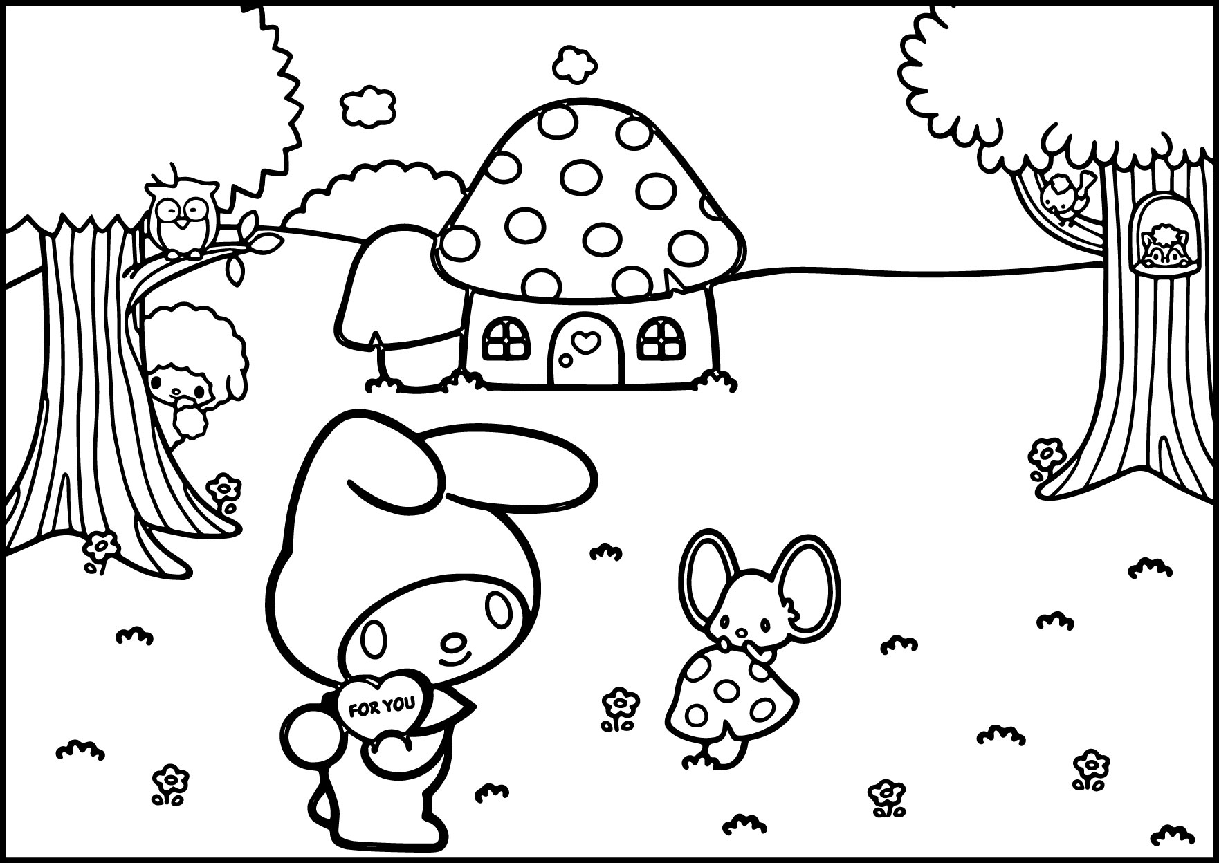 Printable My Melody Coloring Pages