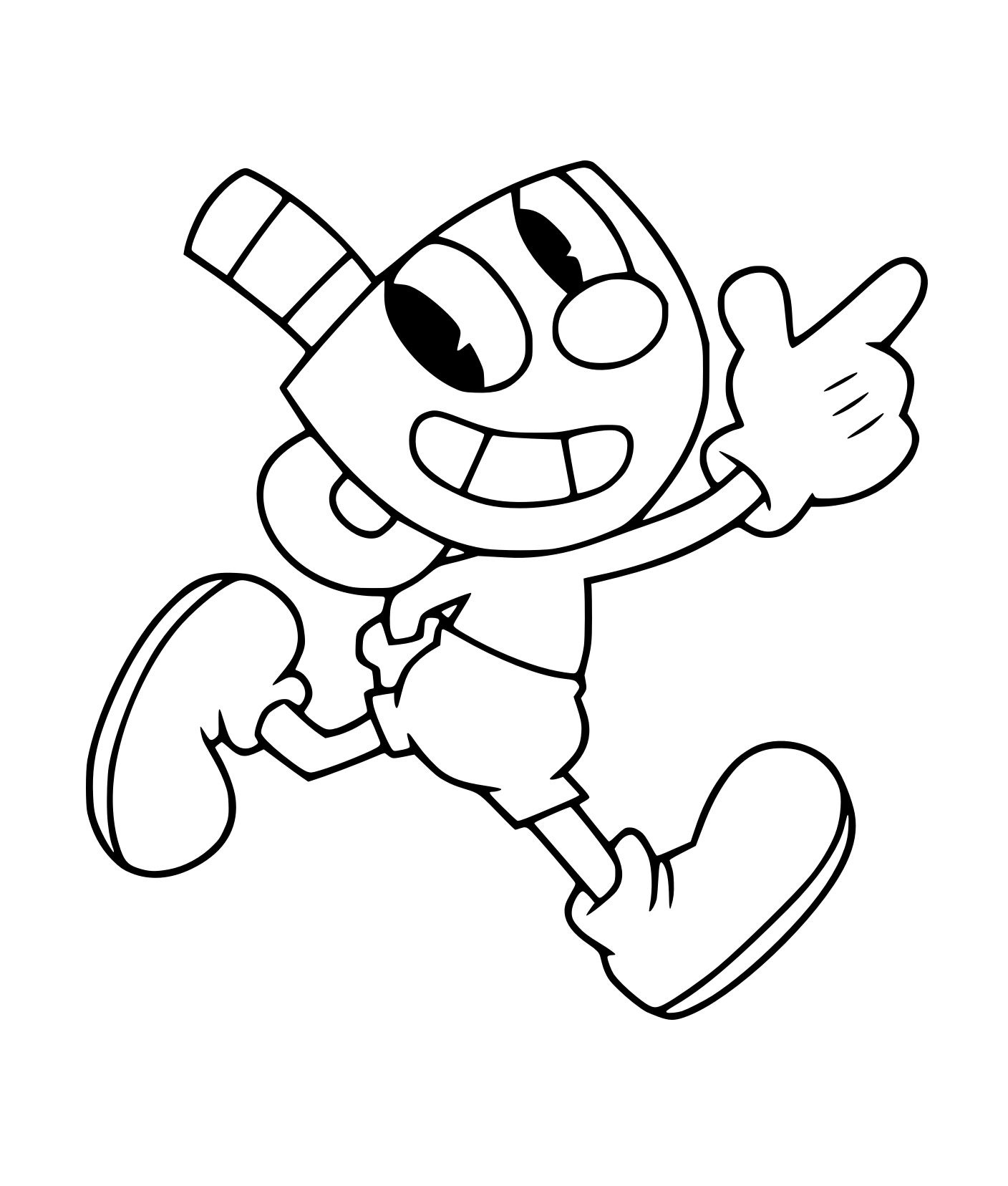 Running Cuphead Coloring Pages
