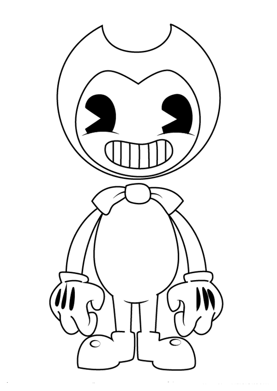 bendy smiling coloring pages