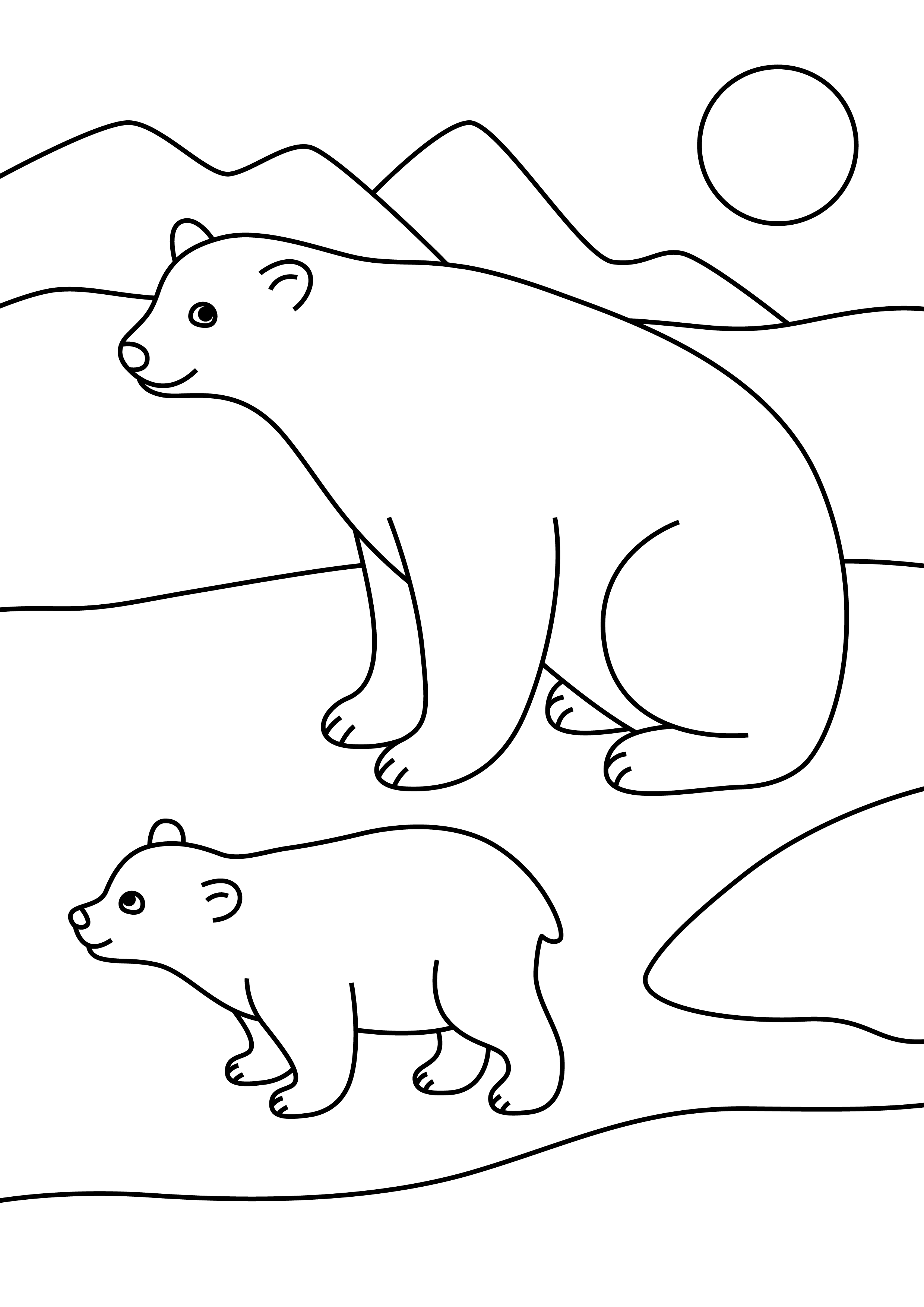 polar bears Mom and Baby Printable