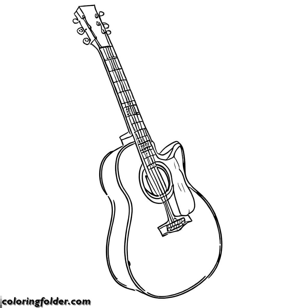 simple acoustic guitar coloring pages