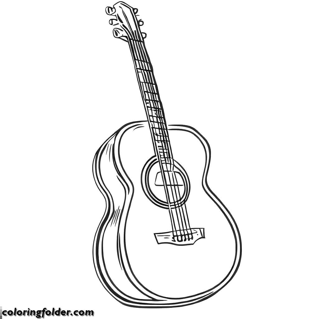 acoustic guitar coloring pages for kids