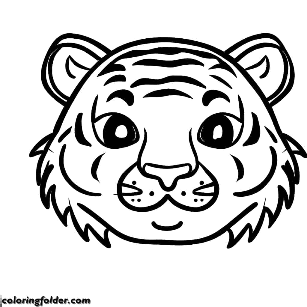 cute tiger face coloring pages for kids
