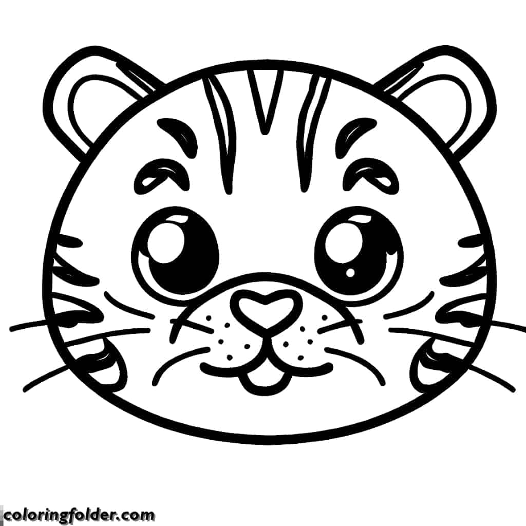 Tiger Face Coloring Pages With Downloadable PDF - Coloringfolder.com