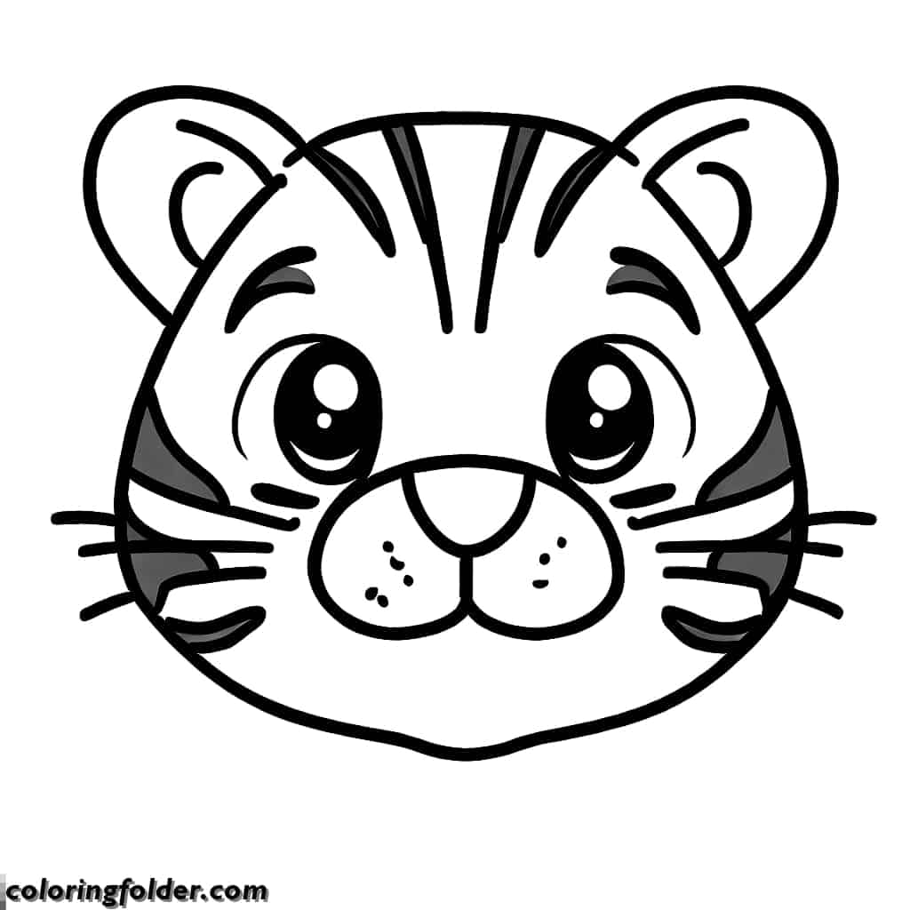 cute tiger head coloring pages