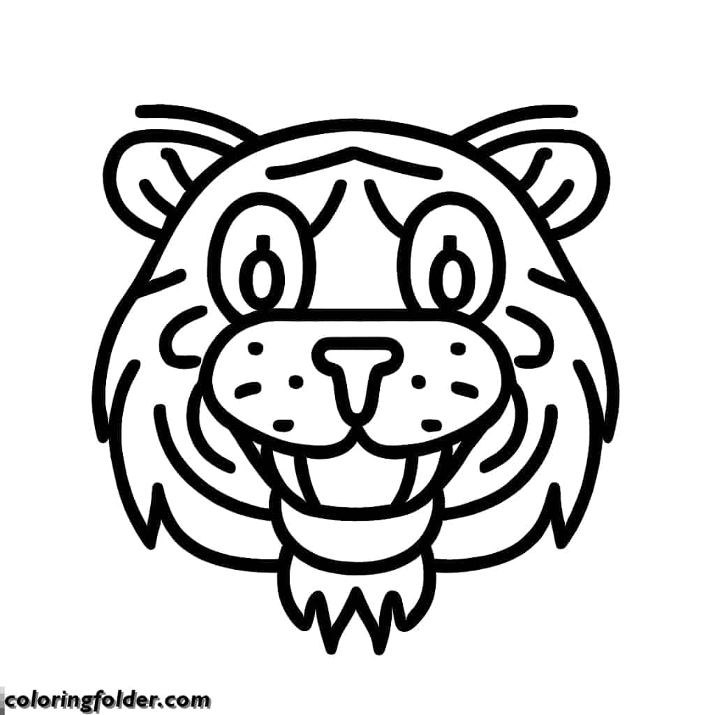 funny tiger face coloring pages for kids