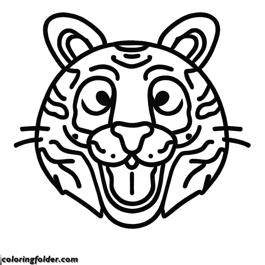 funny tiger face coloring pages printable
