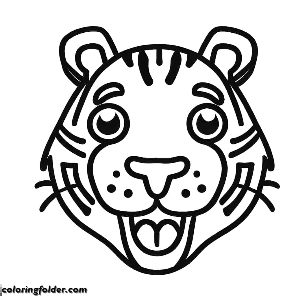 funny tiger face coloring pages