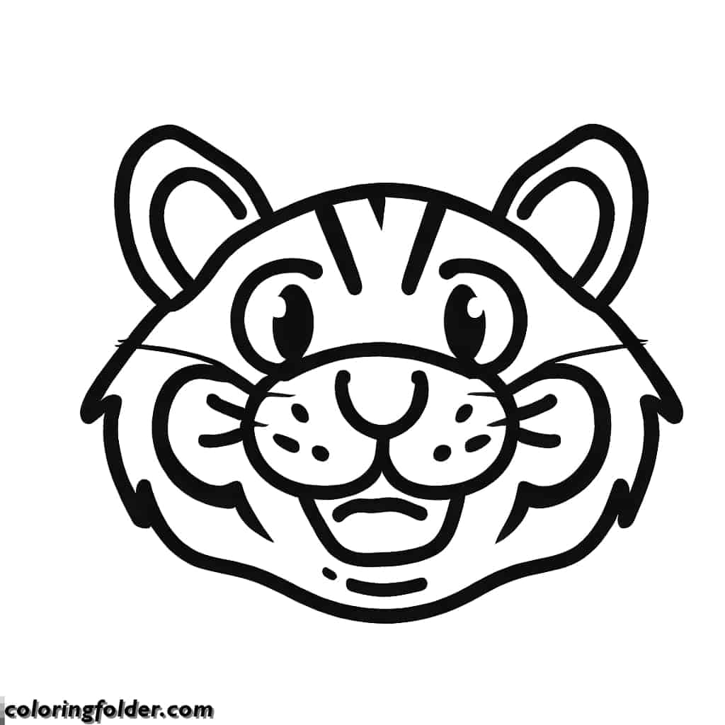 funny tiger head coloring pages