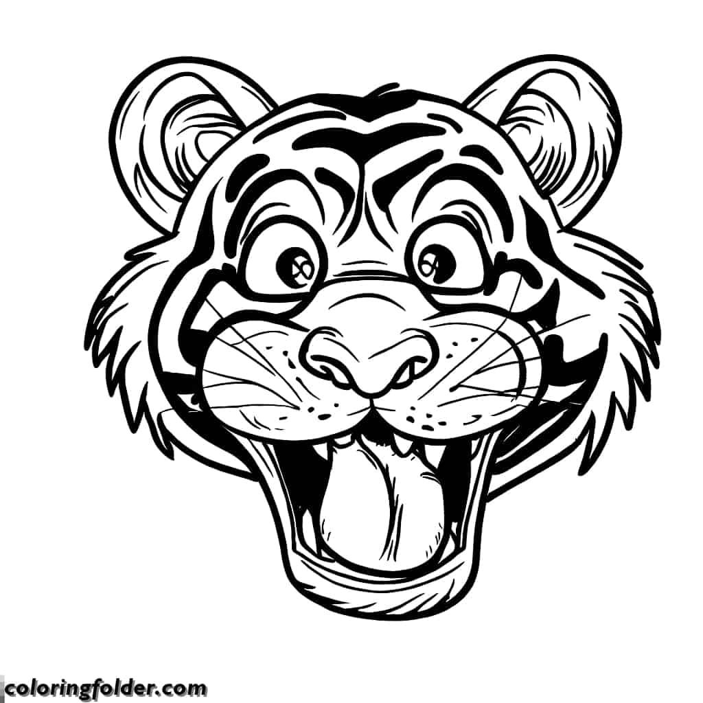 silly tiger face coloring pages
