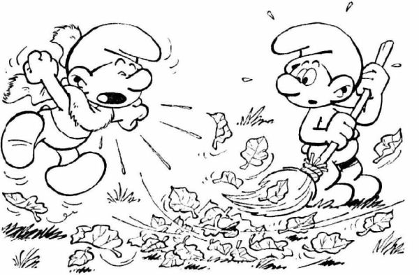 Smurfs Thanksgiving coloring page
