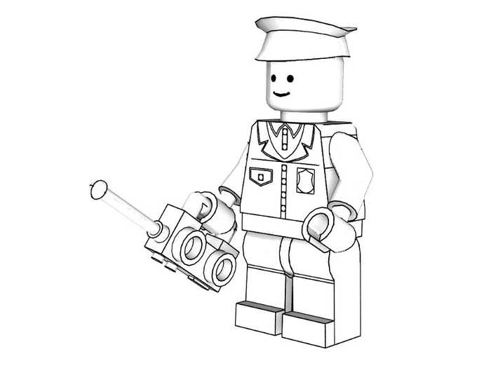 3d Lego Police Coloring Pages