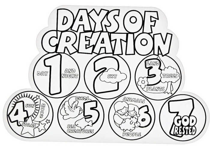 7 Days Of Creation Coloring Page