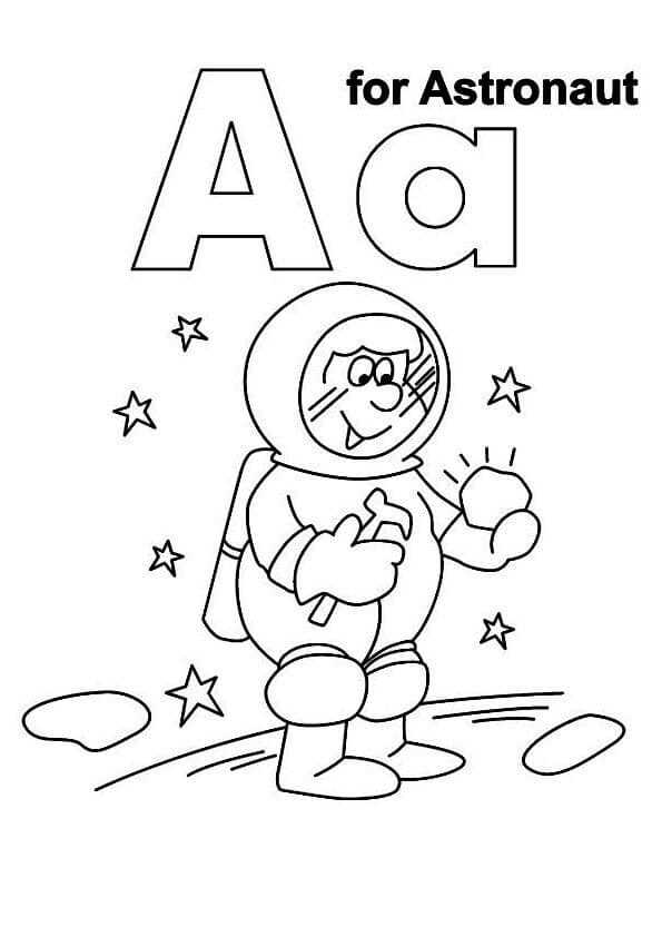 A For Astronaut Coloring Page
