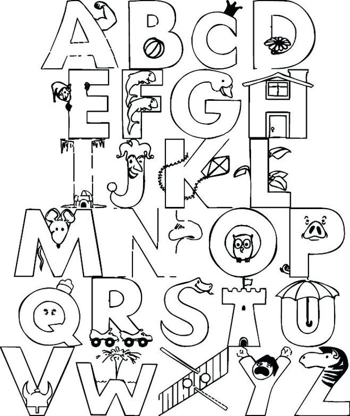 Abc Coloring Pages Free Printable