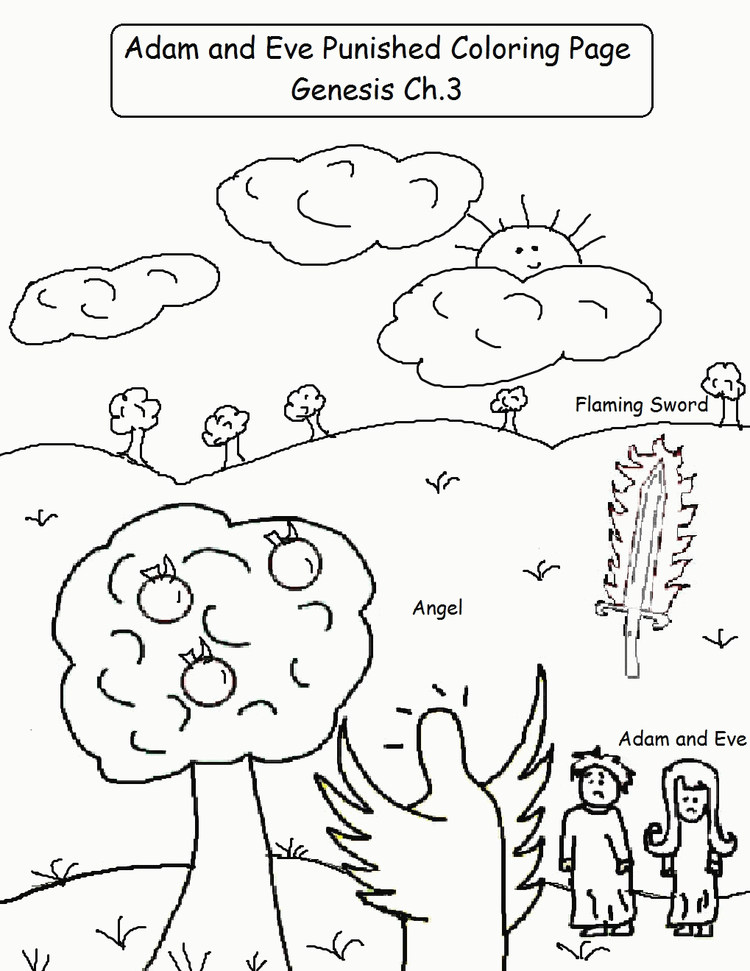 Adam And Eve And Animals Coloring Pages