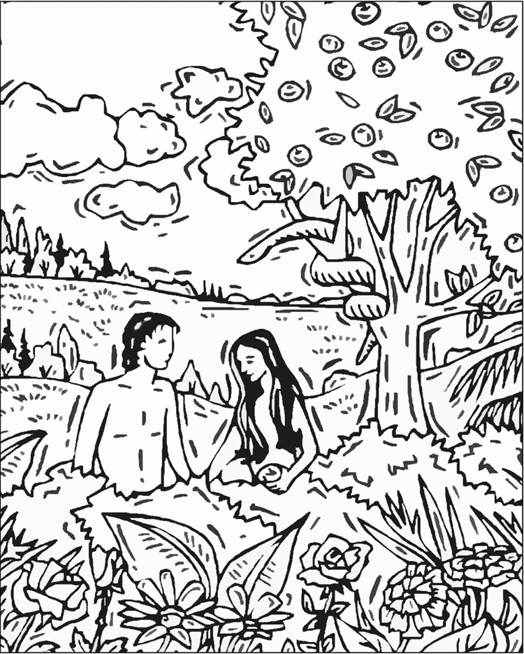 adam and eve coloring pages