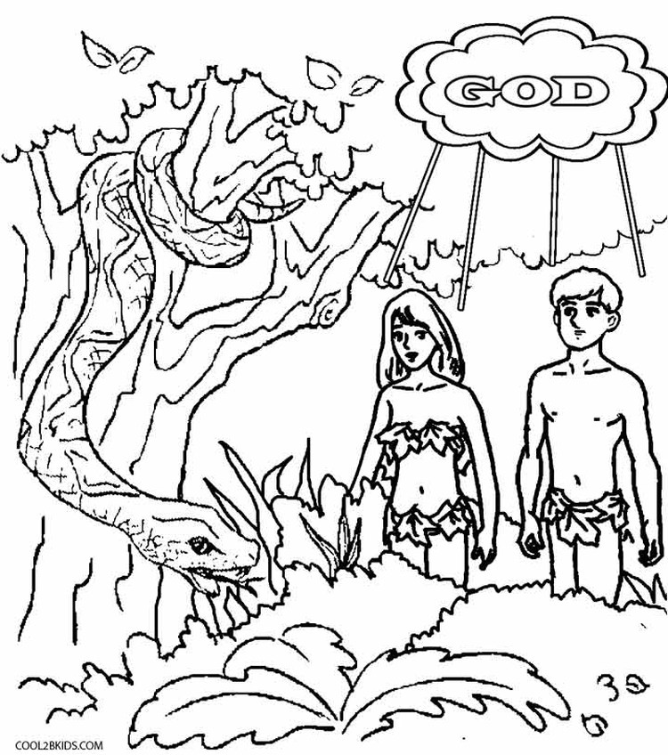 Adam And Eve Coloring Pages For Preschool