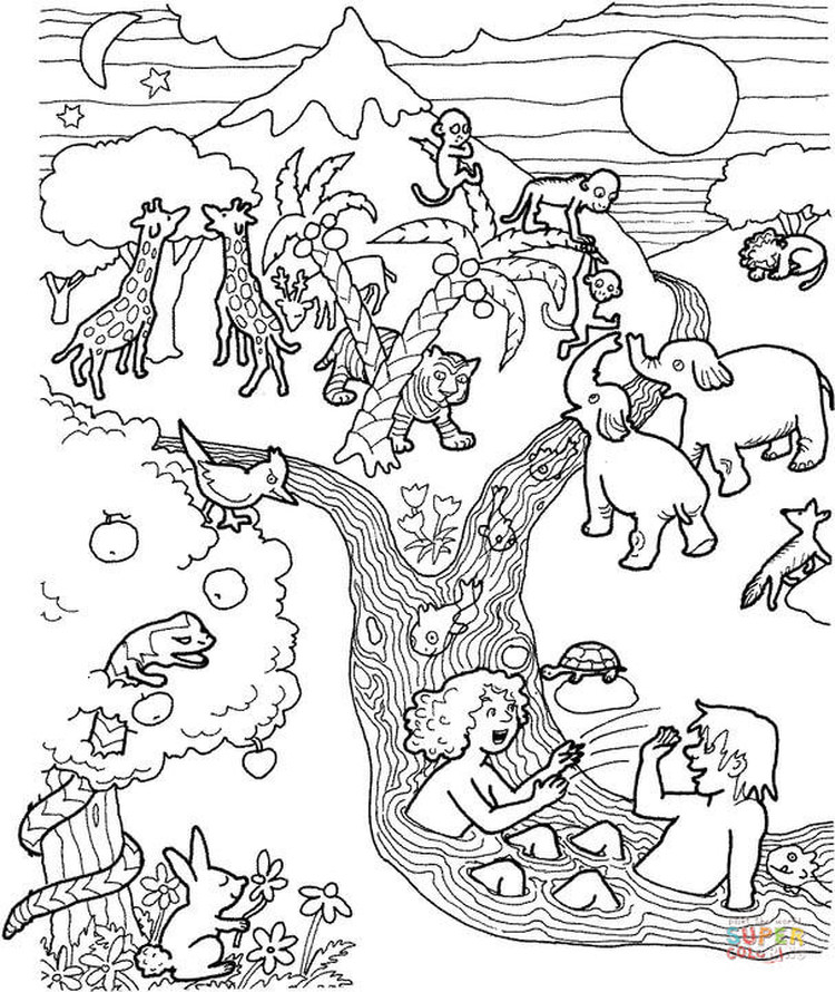 Adam And Eve Coloring Pages For Preschoolers